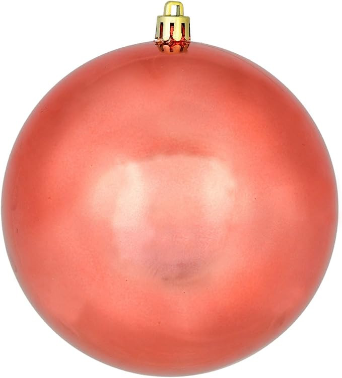 Vickerman 2.4" Christmas Ornament Ball, Coral Shiny Finish, Shatterproof Plastic, UV Resistant, H... | Amazon (US)