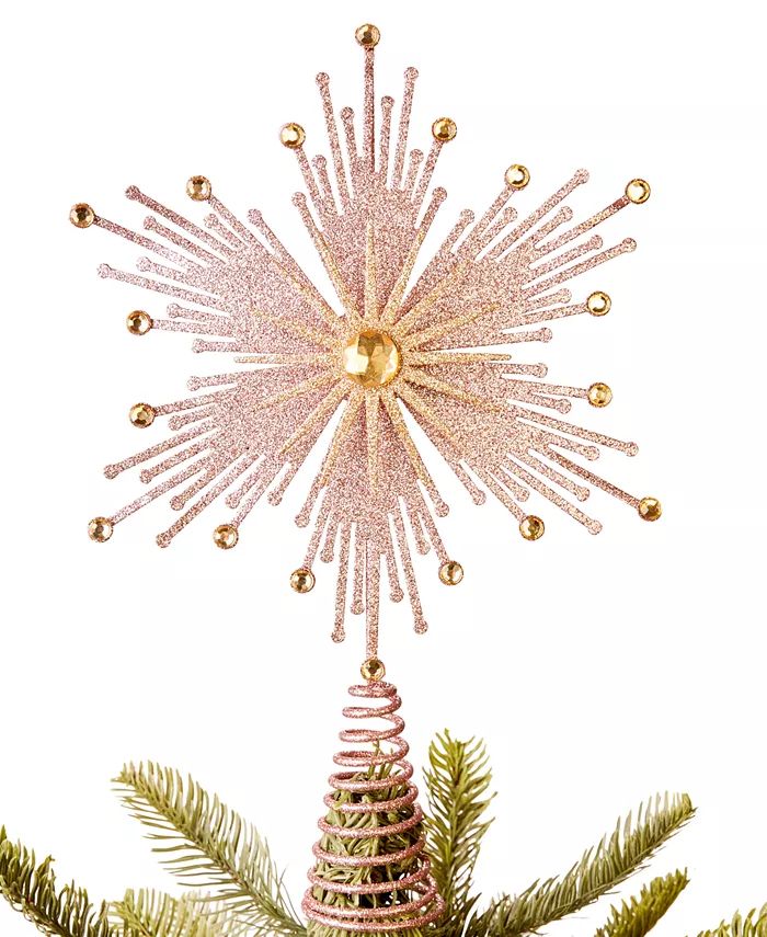 Shimmer and Light Pink Snowflake with Jewels Tree Topper, Created for Macy's | Macy's