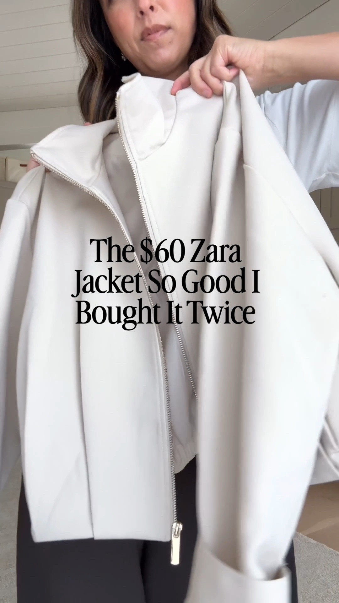 The $60 Zara jacket so good I bought it twice - I got the black and off white/cream. Love this color paired with rich tans and browns for fall. 

Zara jacket small
Aritzia tee medium
Aritzia pants xs 
Madewell flats 5 - old
Everlane cashmere sweater xs
Liffner large shoulder bag
Celine sunglasses

#LTKmomlife #LTKPetite #LTKOver40