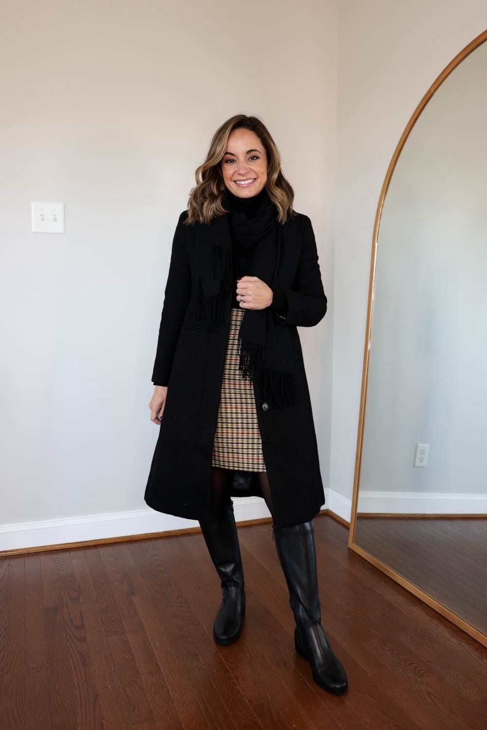 Other ways to wear the Duo Haltham boots and a restock of a coat I loved last season! 

Boots: size up 1/2 size if in between sizes, measure for your calf size, I wear the 35cm option 
Coat (J.Crew Factory): petite 00 - size up if in between sizes or you want to layer thick sweaters 
Skirt (J.Crew Factory): 00 
Turtleneck (J.Crew): xs 
Scarf (Amazon) 
Tights (Sheertex) 

#LTKSeasonal #LTKPetite