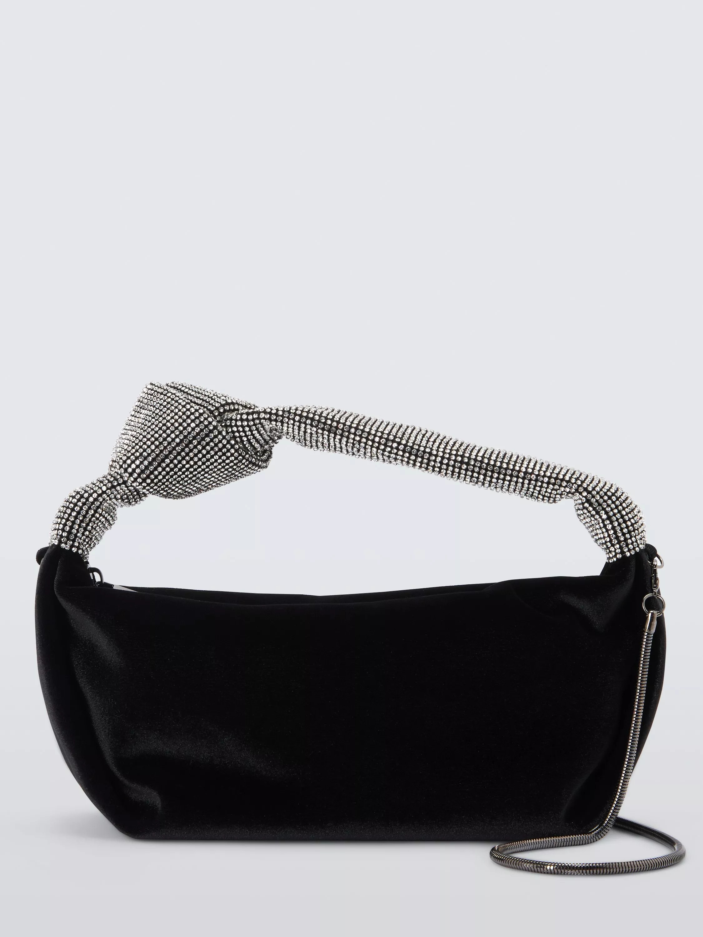 John Lewis Velvet Knot Handle Zip Bag, Deep Red | John Lewis (UK)