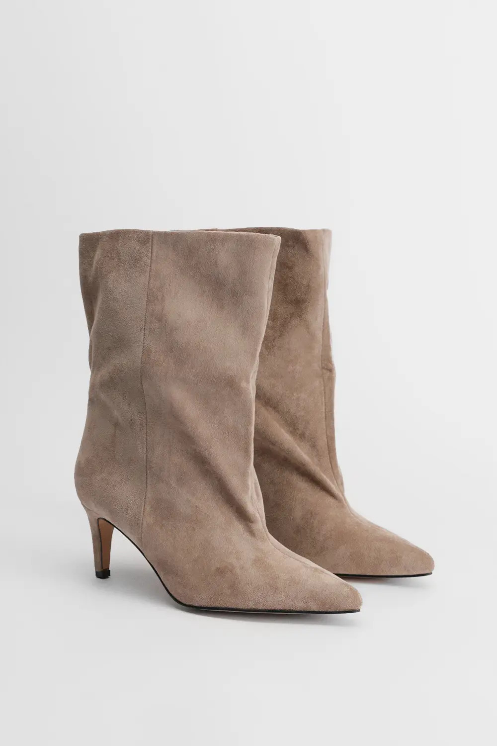 Beige Oasis Betty Faux Suede Medium Heel Pointed Boots | Debenhams | Debenhams UK