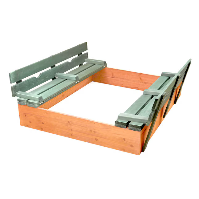 Badger Basket 46.5-Inches x 46.5-Inches Multiple colors/finishes Square Wood Sandbox | Lowe's