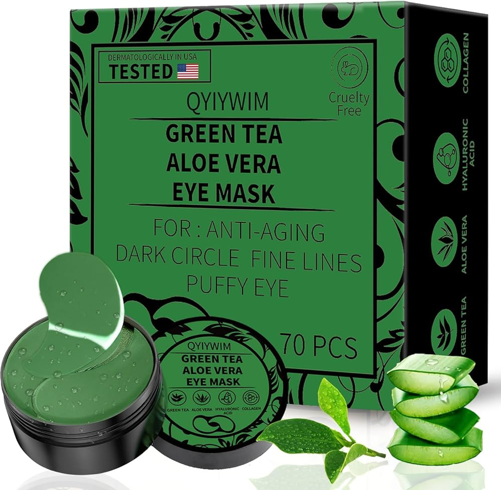 Under Eye Patches 70PCS, Green Tea Eye Patches for Puffy Eyes Treatment, Under Eye Masks for Dark... | Amazon (US)