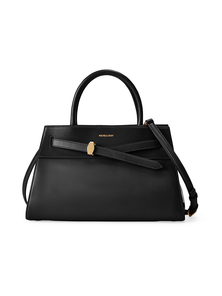 Women's Small Veronica Beard Leather Top Handle Dash Bag - Black | Saks Fifth Avenue