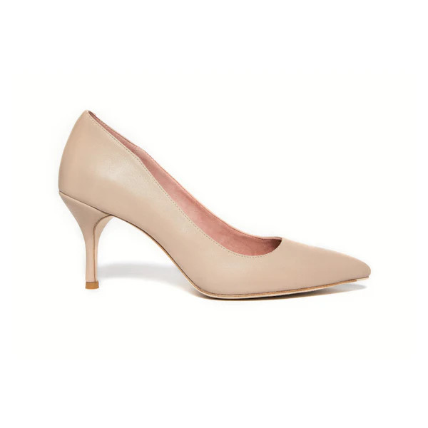 Bossy Beige Leather Pump | ALLY Shoes