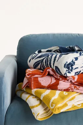 Kenia Cotton Knit Throw Blanket | Anthropologie (US)