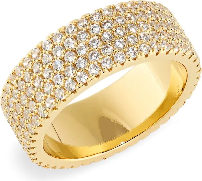 Nordstrom Unisex Pavé Eternity Wide Band Cubic Zirconia Ring | Nordstrom | Nordstrom