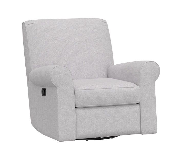 Charleston Swivel Glider & Recliner, Brushed Crossweave Light Gray | Pottery Barn Kids