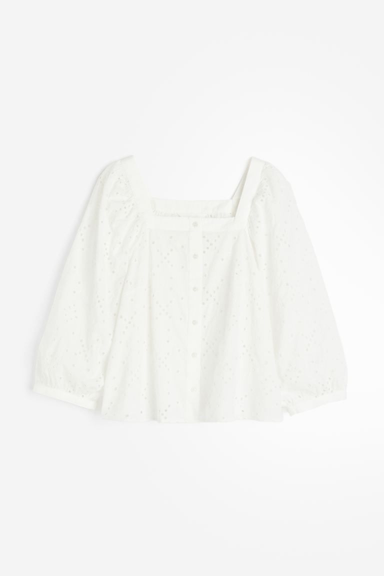 Square-neck Cotton Blouse | H&M (US + CA)