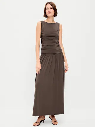 Fit & Flare Drop-Waist Maxi Dress | Old Navy (CA)