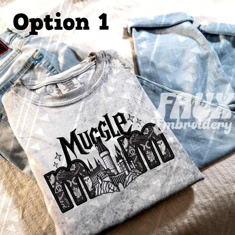 Muggle Mom Shirt Harry Love Potter Language Faux Embroidery Tee Shirt Potter Fan Apparel - Etsy | Etsy (US)