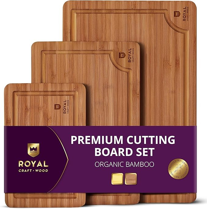 ROYAL CRAFT WOOD Wooden Cutting Boards for Kitchen Meal Prep & Serving - Bamboo Wood Serving Boar... | Amazon (US)