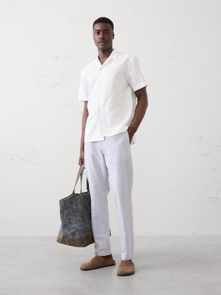 Athletic-Fit Linen-Blend Pant | Banana Republic Factory