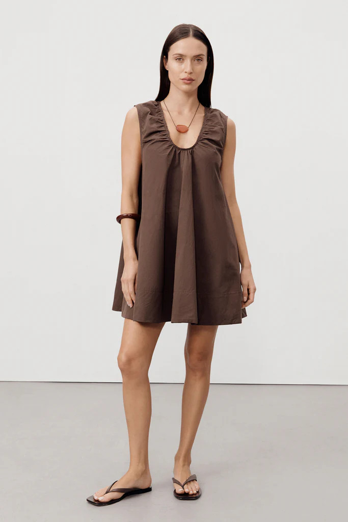 GABBY BITTER CHOC MINI DRESS | DISSH