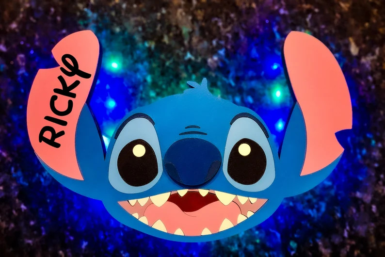 Customized Wooden Light Up Stitch Head Magnet - Disney Cruise Magnet- Disney Cruise Wooden Magnet | Etsy (US)