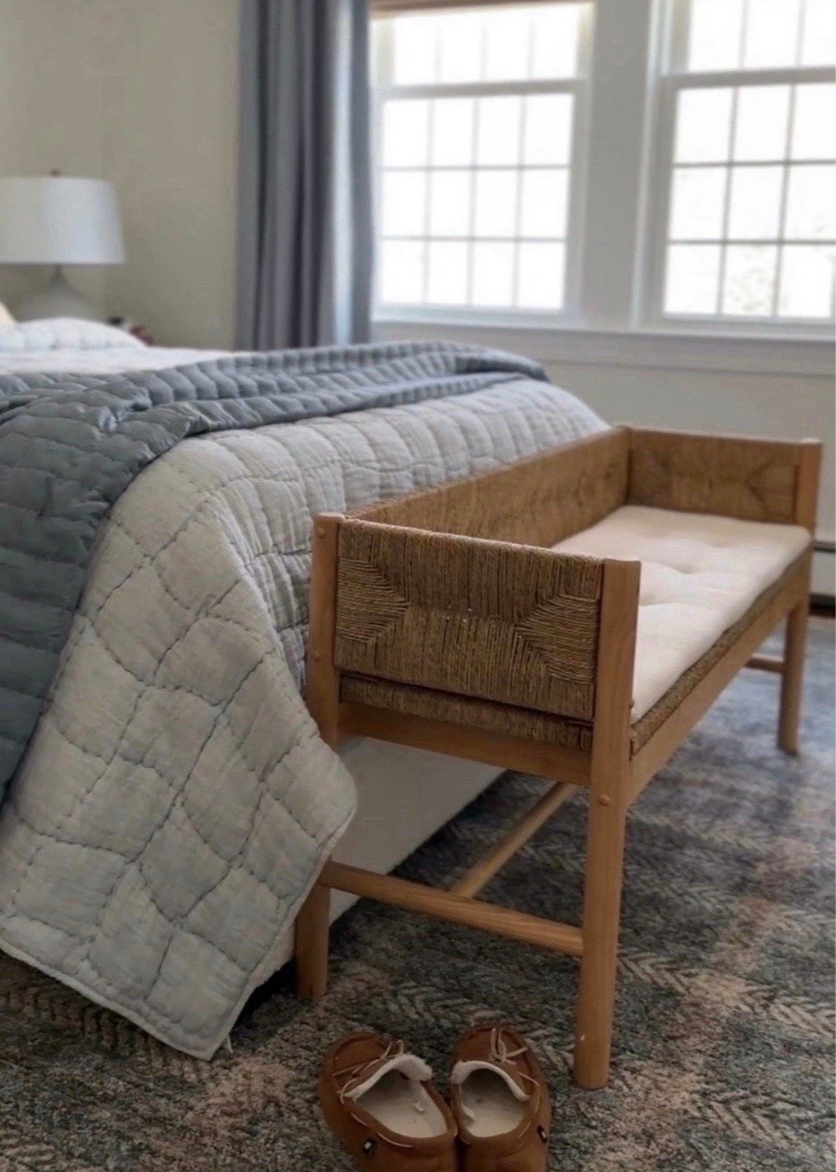 An easy way to add warmth to any space! This bench is stunning and perfect for the end of a bed, hallway, or entryway! On sale now!