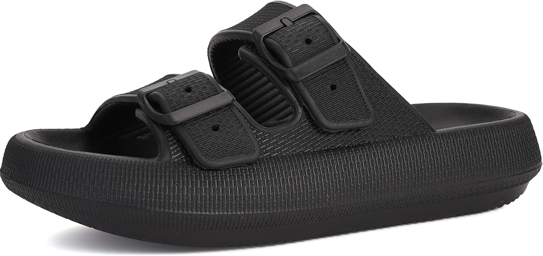 BRONAX Adjustable Double Buckle Slides for Women and Men | Shower Pillow Slippers | Cushioned Thi... | Amazon (US)