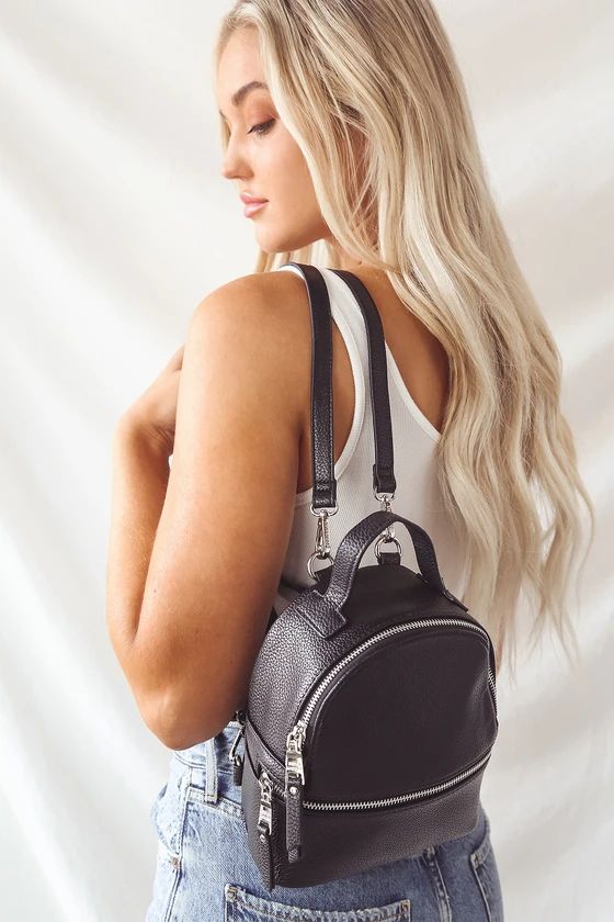 Jacki Black Convertible Mini Backpack | Lulus (US)