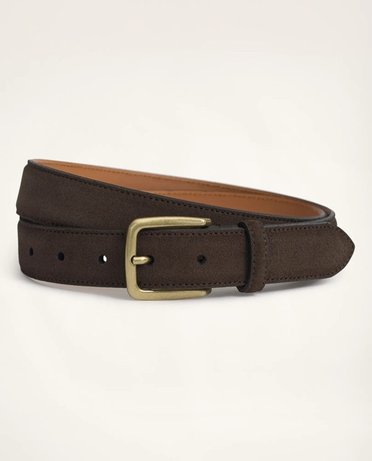 Brooks Brothers Men's Classic Suede Belt | Brown | Size 38 | Brooks Brothers