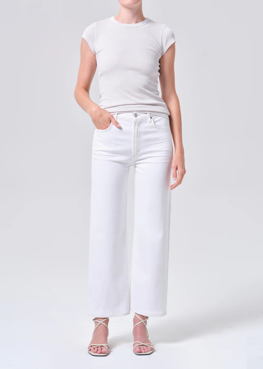 Harper Crop Jean in White Wash | AGOLDE