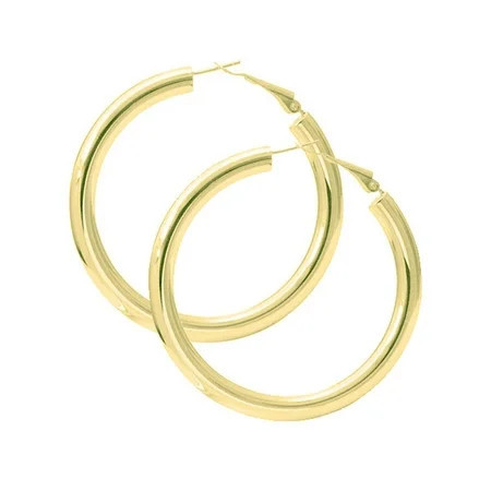 Gold Plated Tube Style Hoop Earrings | Walmart (US)