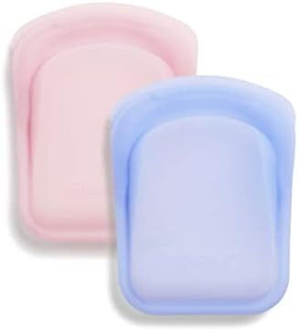 Stasher Silicone Reusable Storage Bag, Pocket (Rose Quartz + Lavender) | Food Meal Prep Storage Cont | Amazon (US)
