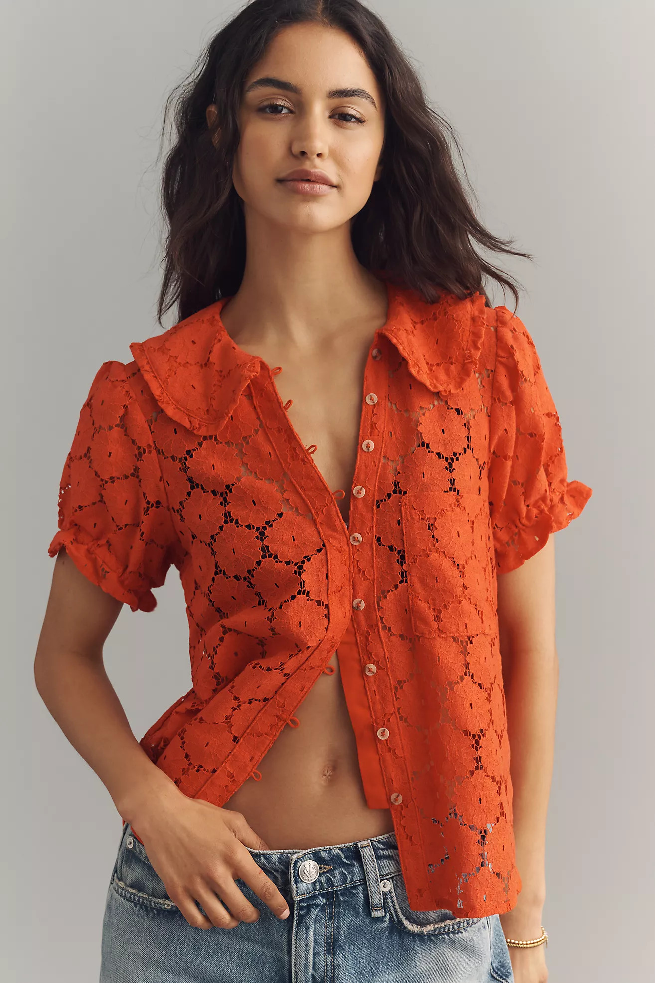 Keira Lace Blouse by Pilcro | Anthropologie (US)
