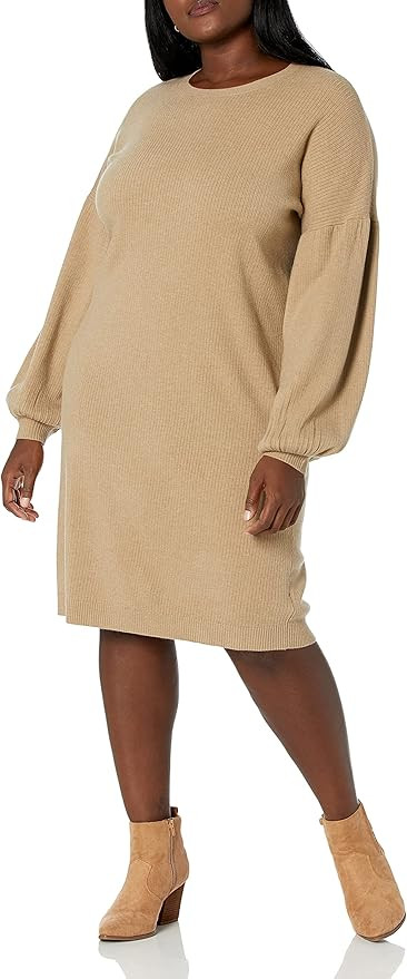 The Drop Women's Aiko Puff-Sleeve Sweater Dress | Amazon (US)