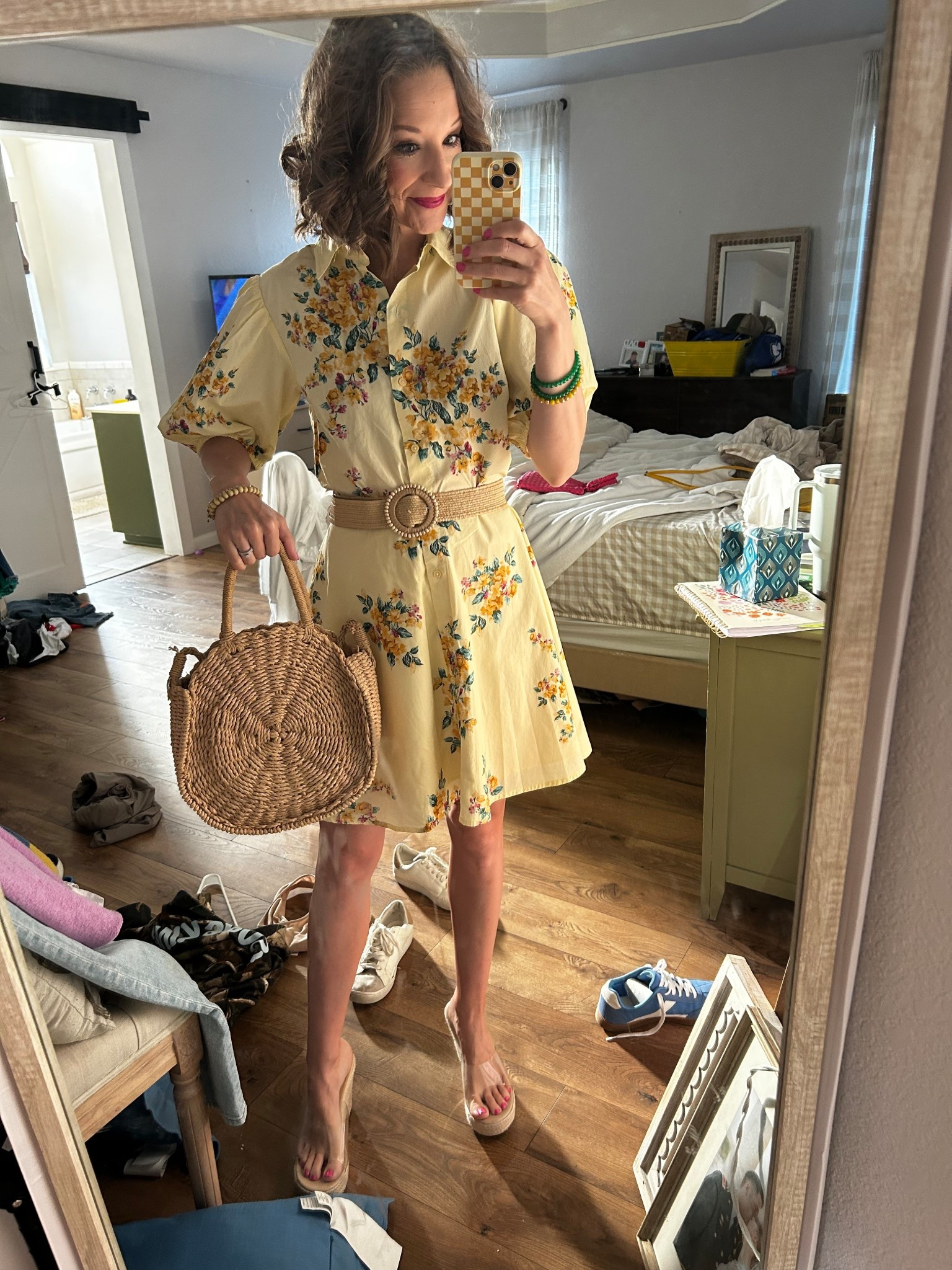 Target spring dress!! Raffia accessories!! 