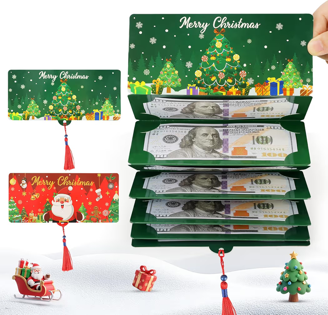 2Pc Christmas Money Holder or Gift Card Holder with 10 Slots Surprise Christmas Xmas Gift Card Ho... | Amazon (US)