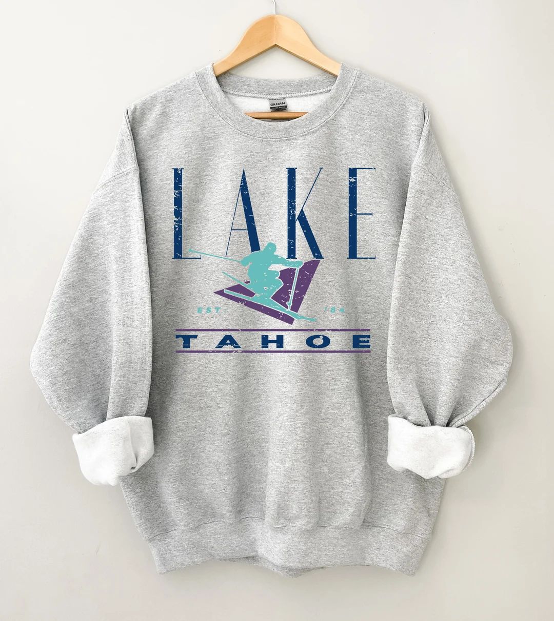 Lake Tahoe Ski Sweatshirt  Lake Tahoe Vintage Style Unisex - Etsy | Etsy (US)