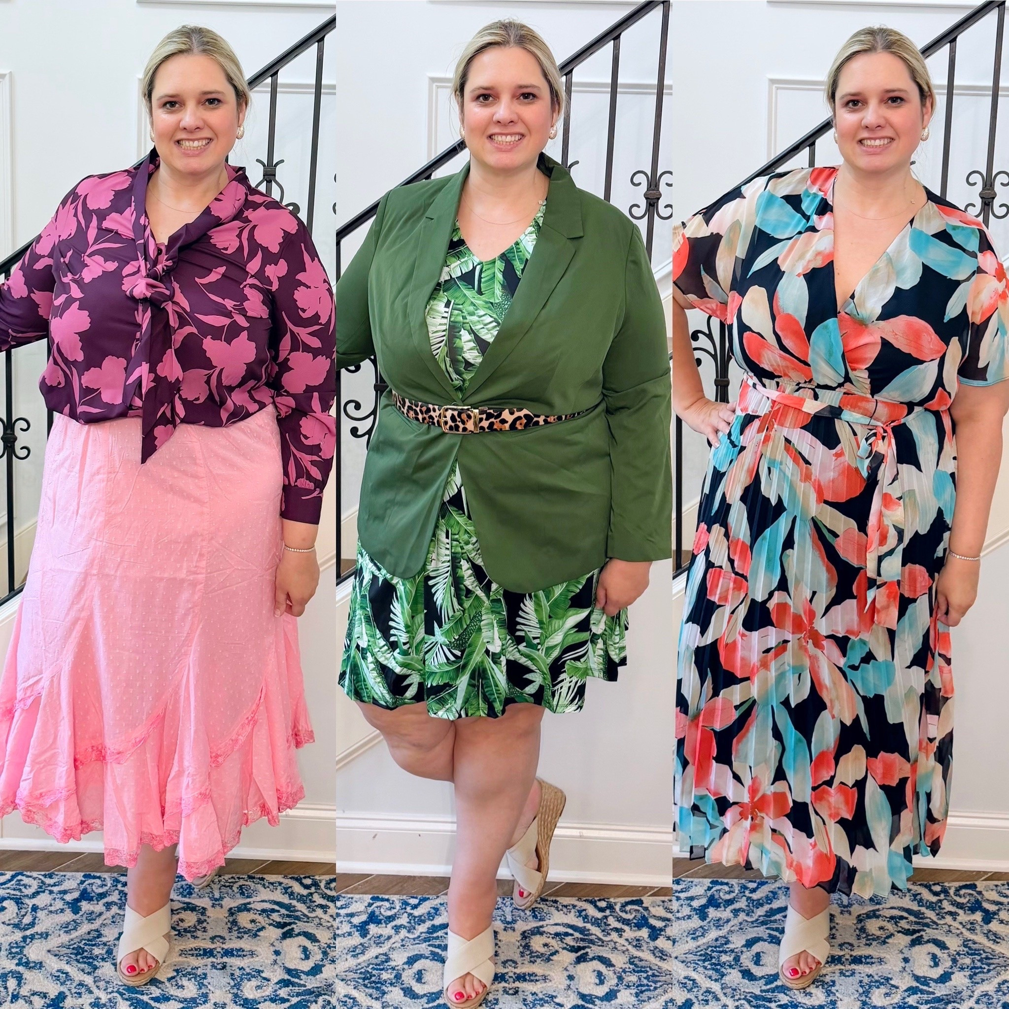 Three office ready looks with some wear them now and re-style in the fall pieces

#LTKootd #LTKWorkwear #LTKPlusSize