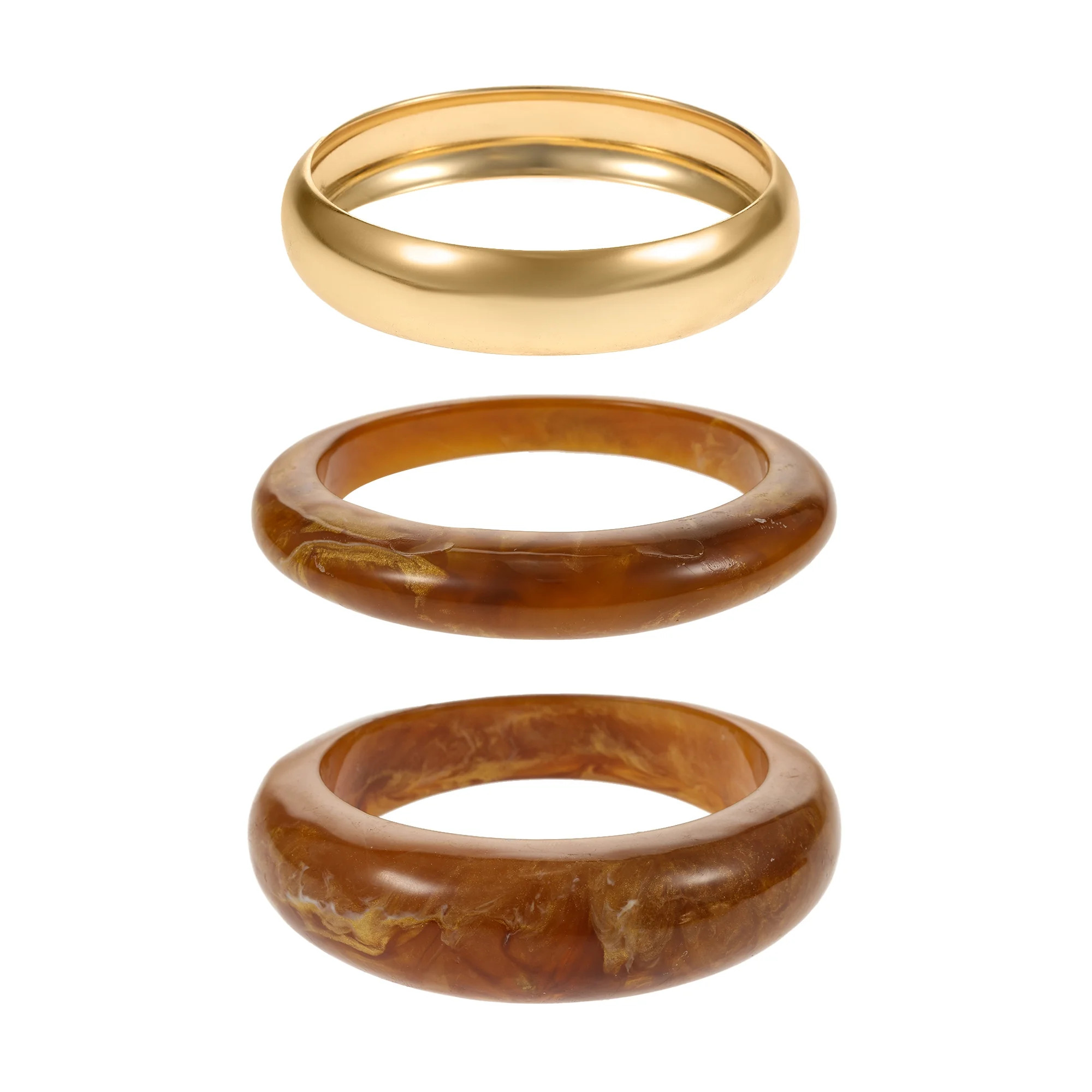 Time and Tru Brown and Gold Bangle Bracelets, 3 Pieces | Walmart (US)