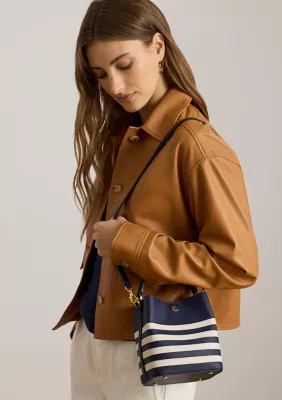 Lauren Ralph Lauren Two-Tone Leather Small Reese Bucket Bag | Belk