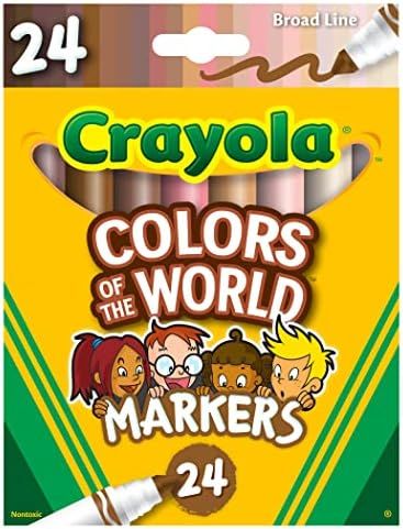 Crayola Colors of The World Markers 24 Count, Washable Skin Tone Markers, 24, Gift for Kids | Amazon (US)