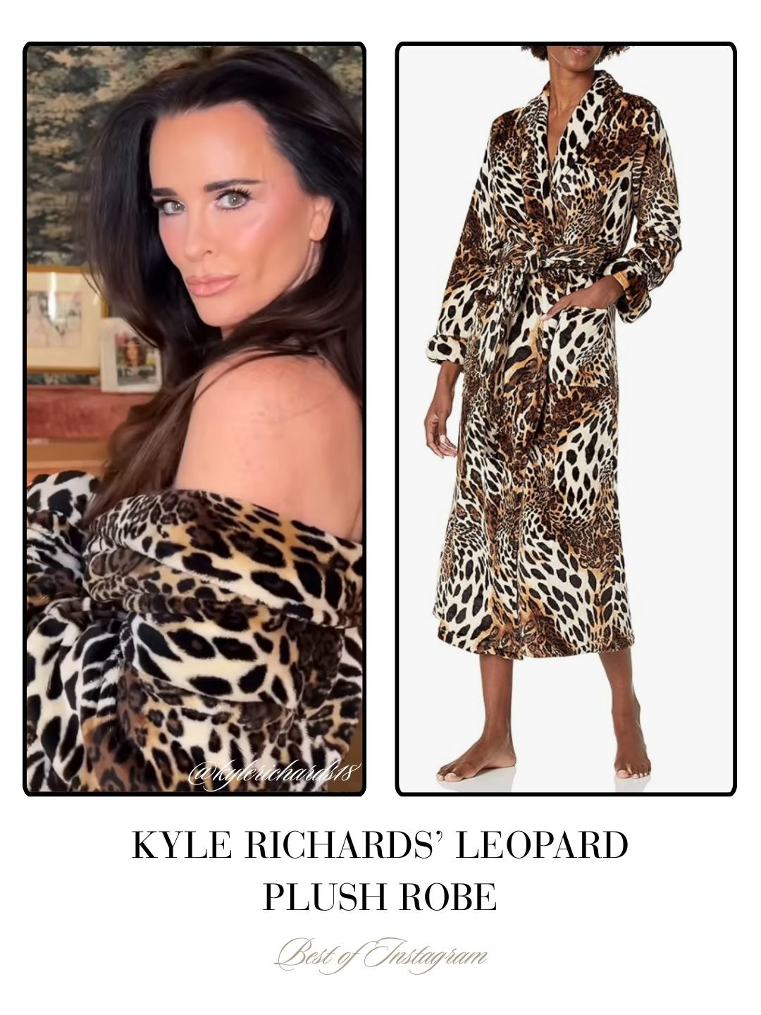 Kyle Richards' Leopard Plush Robe / Photo: @KyleRichards18 

 