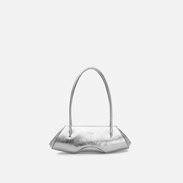 ELIZABETH BAGUETTE MINI METALLIC SILVER | behno