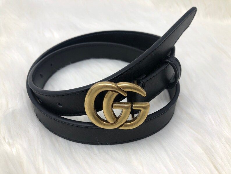 Letter GG Black Leather Belt Designer inspired | Etsy | Etsy (US)