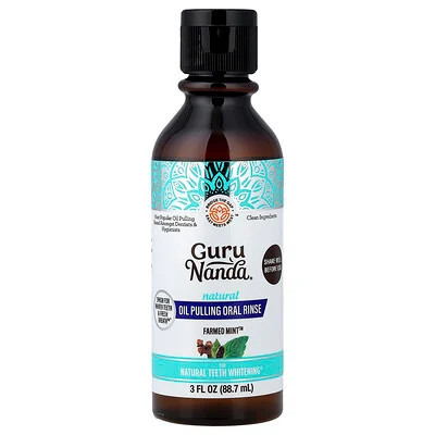 GuruNanda, Natural Oil Pulling Oral Rinse, Farmed Mint™, 3 fl oz (88.7 ml) | iHerb