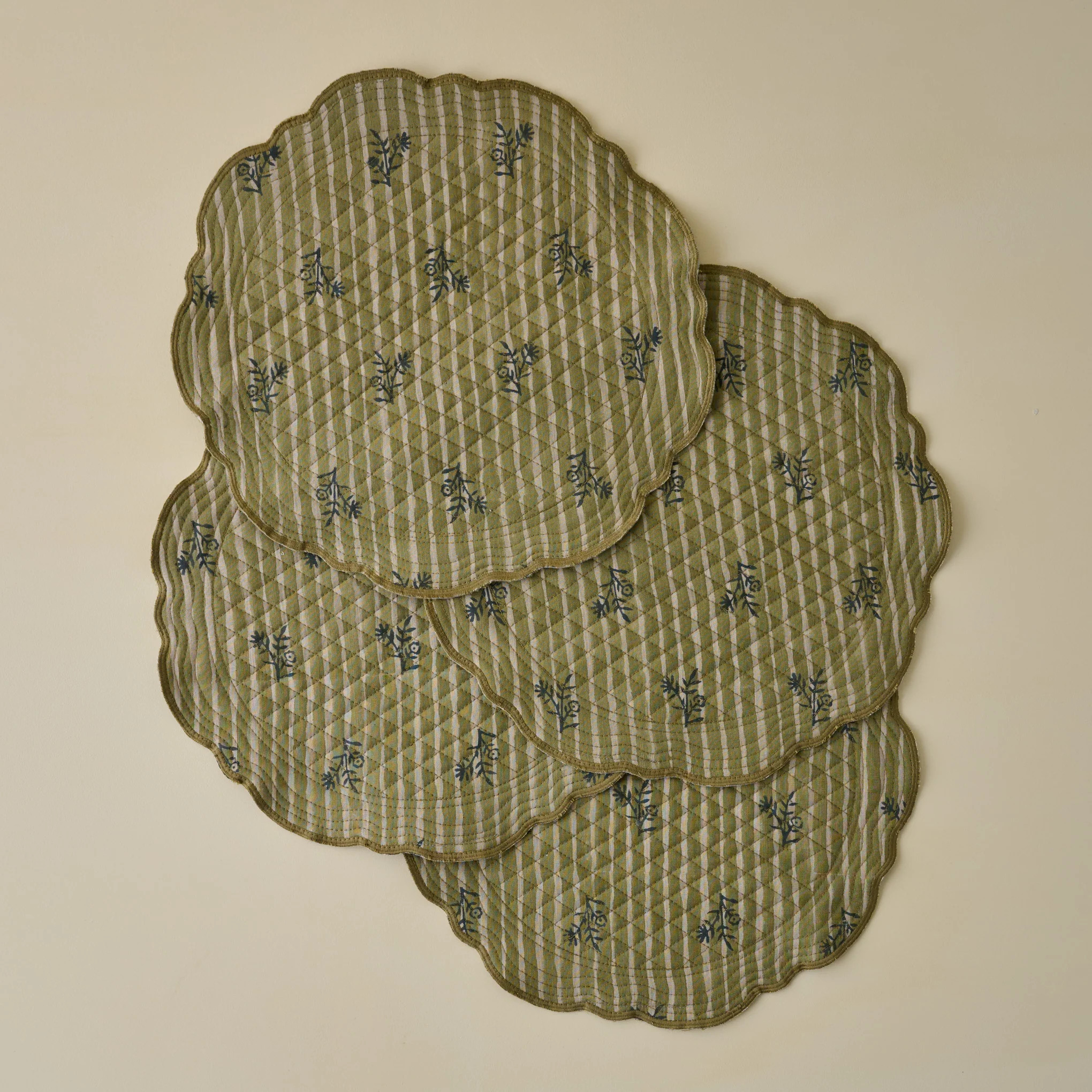 Lola Stripe Floral Reversible Placemat Set of Four | Magnolia