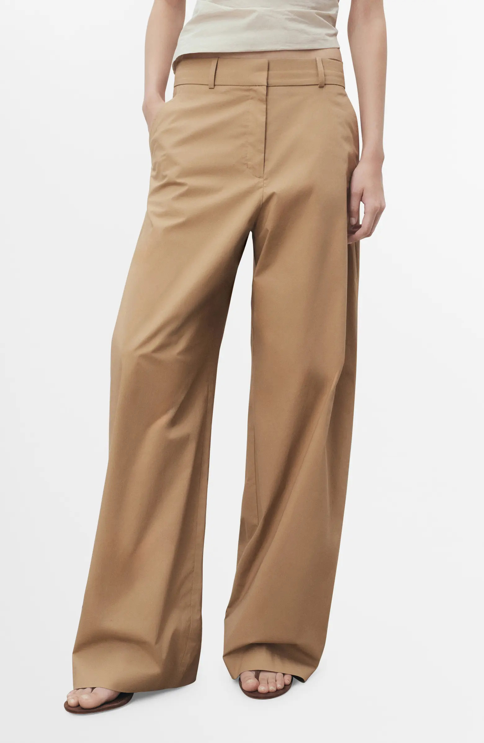 Stretch Cotton Wide Leg Pants | Nordstrom