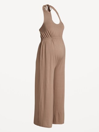 Maternity Waist-Defined Halter Jumpsuit | Old Navy (US)