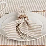 Piper Classics Piper Classics Farmhouse Ticking Stripe Taupe Cloth Napkins. Set of 4, 18" x 18", ... | Walmart (US)