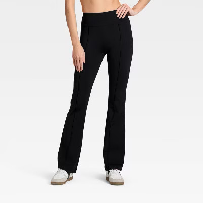 Women's High-Rise Fleece Lined Winter Flare Leggings - All In Motion™ Black XXL | Target