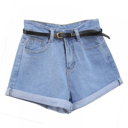 Linen Purity Summer Women s Retro High Waisted Denim Shorts Rolled Jean Shorts with Pockets | Walmart (US)
