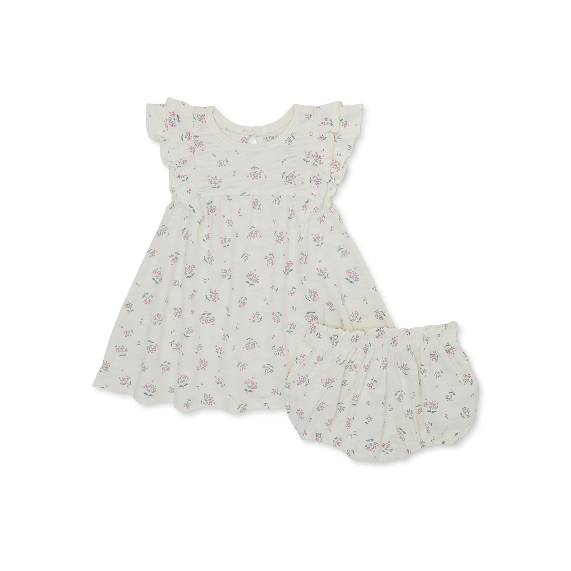 easy-peasy Baby Girls Print Dress and Diaper Cover, Sizes 0-24 Months | Walmart (US)