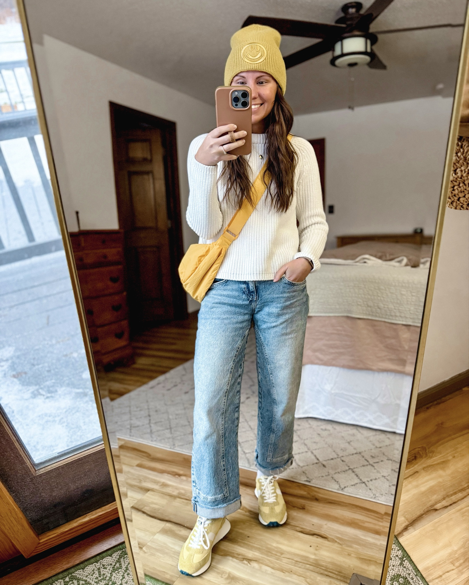 Wearing small in my sweater, 24 short in my jeans (short is sold out, but regular can be cut off bc it’s a raw hem), 6.5 in my sneakers (also linked some more affordable ones) and my beanie and bag are sold out so I linked similar ones. 

#LTKFindsUnder100 #LTKPetite #LTKgrwm