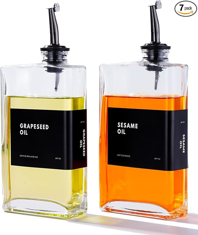 Olive Oil Dispenser for Kitchen, Cooking Oil and Vinegar Dispenser Set, Olive Oil Bottle, Soy sau... | Amazon (US)