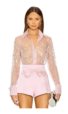 retrofete Aubriella Embellished Shirt in Earl Rose from Revolve.com | Revolve Clothing (Global)